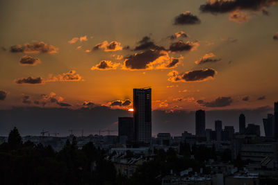 Scenic view of dramatic sky during sunset