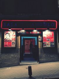 Illuminated entrance of store