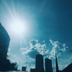 Low angle view of building against cloudy sky