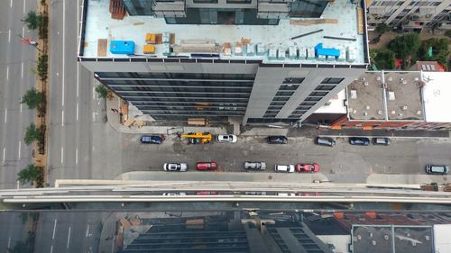 Vehicles on road in city