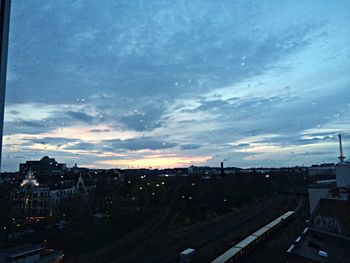 View of cityscape at sunset