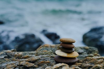 Stack of stones on beach