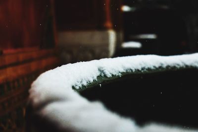 Close-up of snow on white background