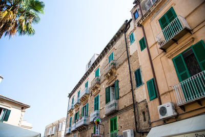 Low angle view of buildings against sky