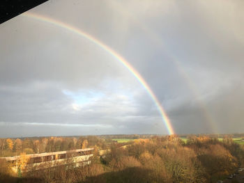 Scenic view of rainbow against sky