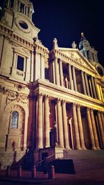 Low angle view of building at night