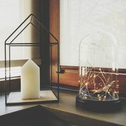 Close-up of table at home