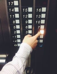 Close-up of hand using mobile phone