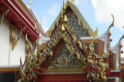 Low angle view of traditional building against sky