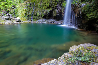 Scenic view of waterfall