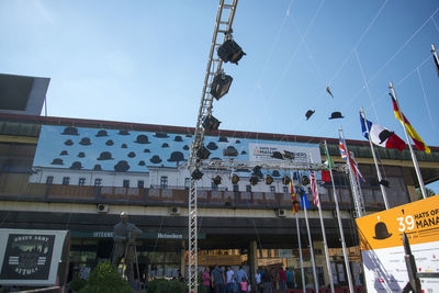 Low angle view of buildings against sky