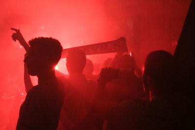 Rear view of people at music concert