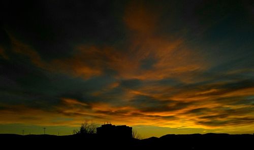 Silhouette of landscape at sunset