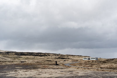 Scenic view of land against sky