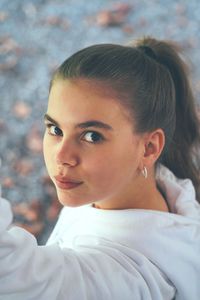 Close-up portrait of young woman