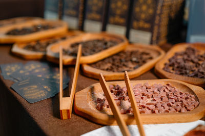 Close-up of food on table