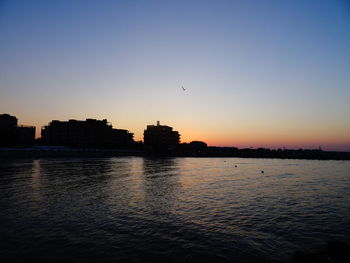 View of sea against sky during sunset