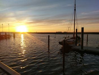 Scenic view of sunset over sea