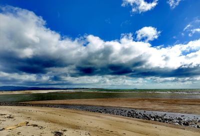 Scenic view of beach against sky