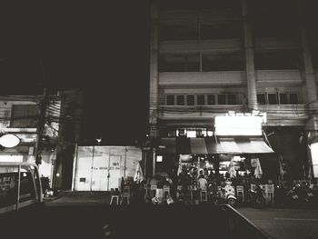 View of illuminated city at night