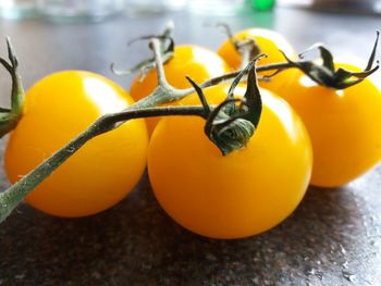 Close-up of orange on table