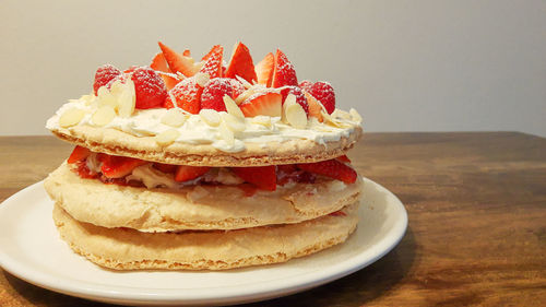 Close-up of cake on table