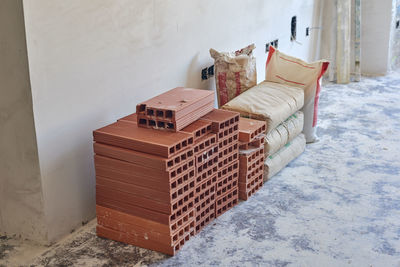 Empty chairs in bedroom at home