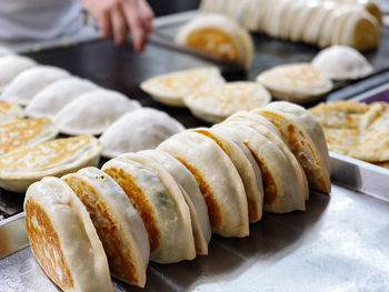 Close-up of preparing food on hot plate