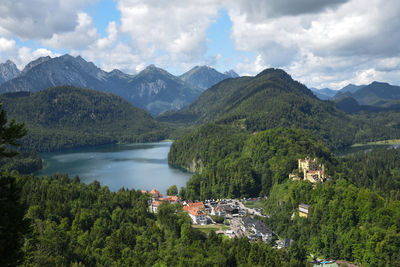 Hohenschwangau castle is located in the municipality of schwangau, near füssen, in bavaria, germany