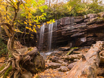 Scenic view of waterfall