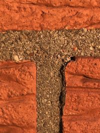 Full frame shot of red brick wall