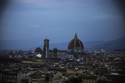 View of cathedral in city against sky