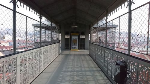 Empty railroad station platform