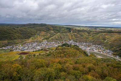 High angle view of townscape against sky