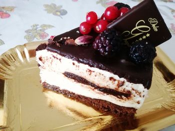 Close-up of cake on table