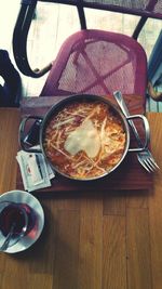 Close-up of food on table