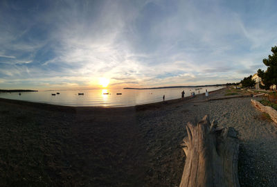 Scenic view of beach during sunset