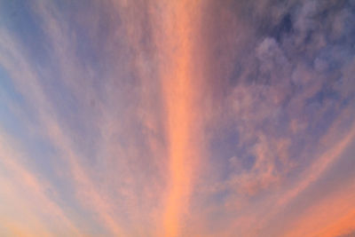 Low angle view of dramatic sky during sunset