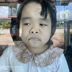 Close-up portrait of cute girl