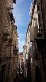 Low angle view of buildings against sky