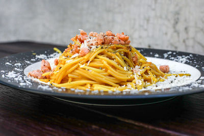 Close-up of pasta in plate