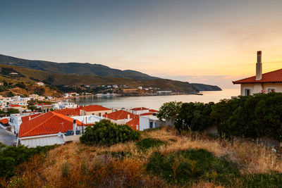 Chora of andros island early in the morning.