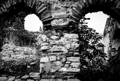 Low angle view of old ruin