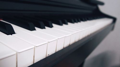 Close-up of piano keys