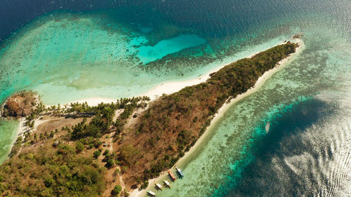 Aerial view of island in sea