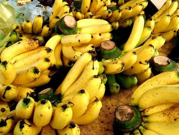 High angle view of fruits for sale at market stall