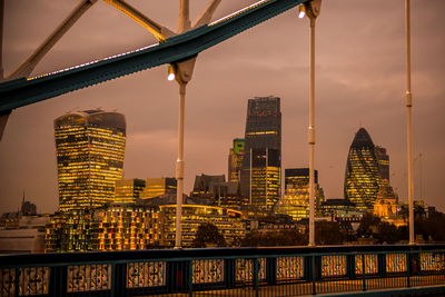 View of london city against cloudy sky