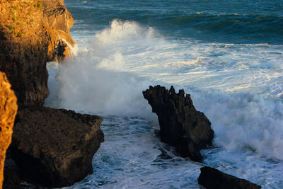 Panoramic view of sea waves