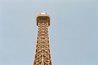 Low angle view of tower against clear sky