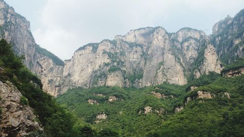 Scenic view of mountain range against sky